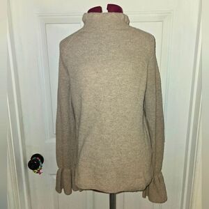 Banana Republic Small Wool Cashmere Blend Knit Tan Mock Neck Sweater